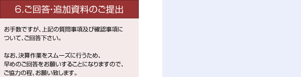 6.ご回答・追加資料のご提出