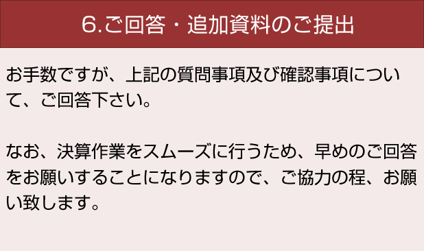 6.ご回答・追加資料のご提出