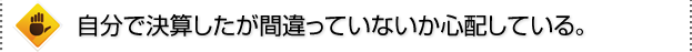 自分で決算したが間違っていないか心配している。